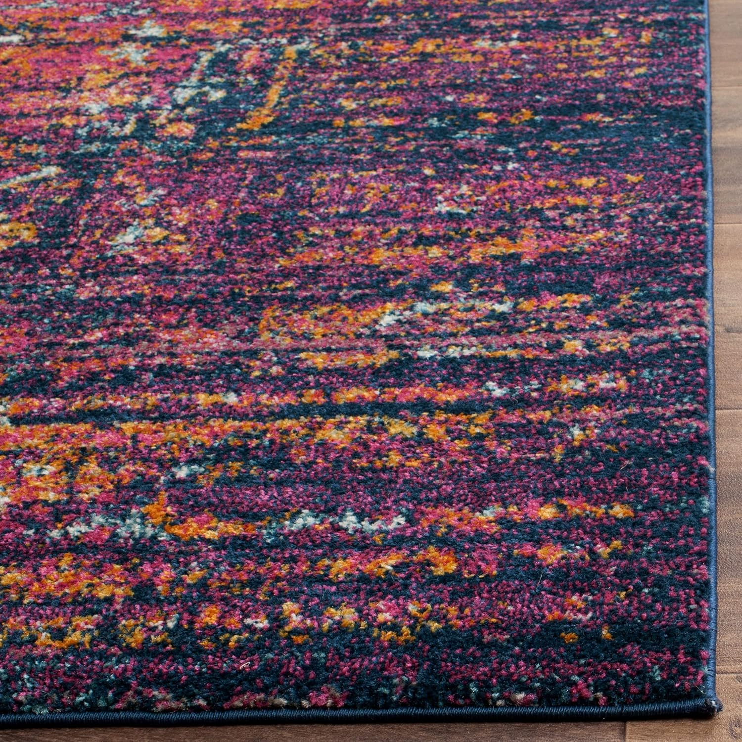 Safavieh Evoke Livia 2 x 4 (ft) Loomed Synthetic Blue/Fuchsia Rectangular Indoor Distressed/Overdyed Vintage Throw rug