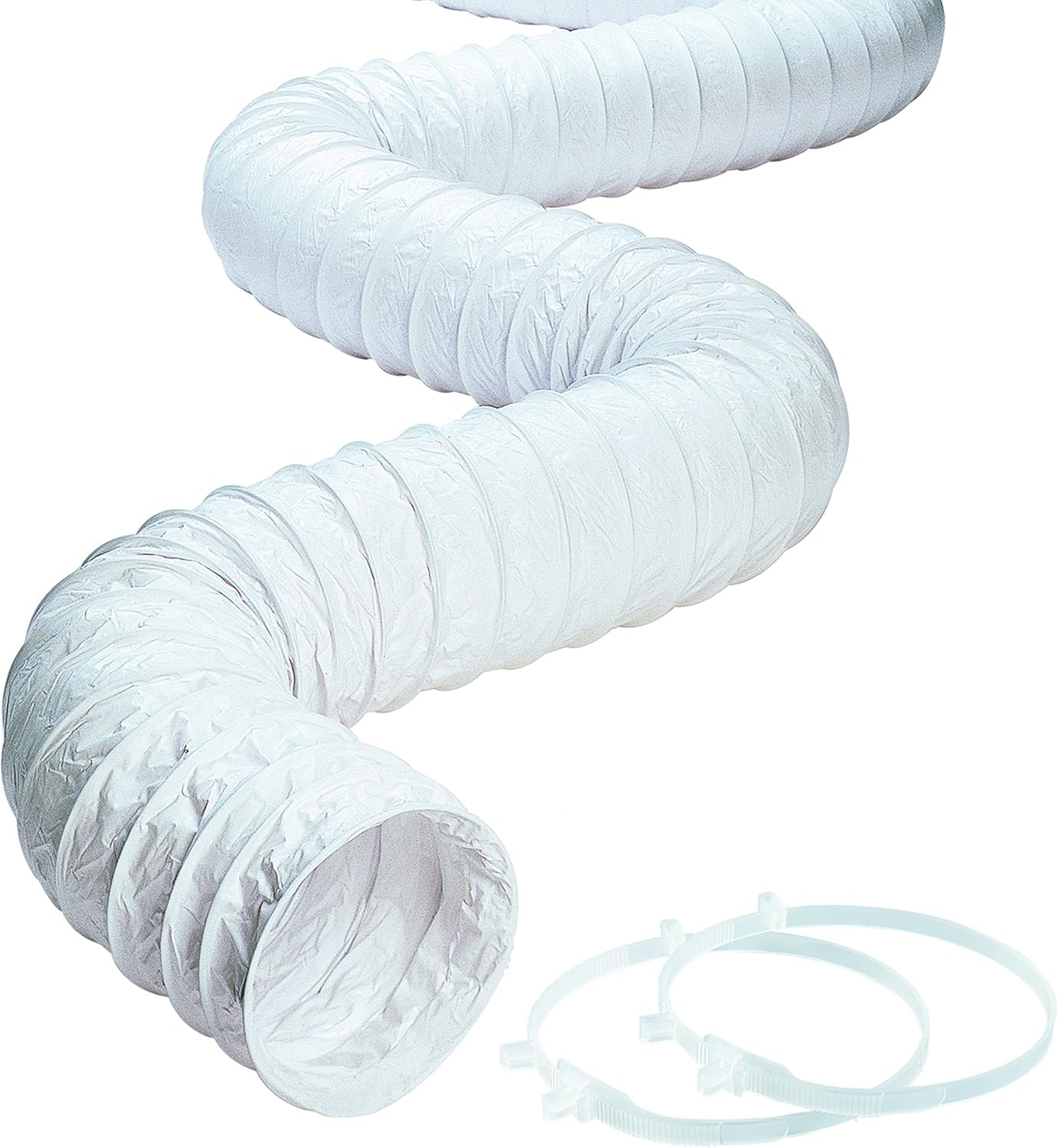 Deflect-O  8 ft. L x 4 in. Dia. White  Vinyl  Dryer and Vent Hose