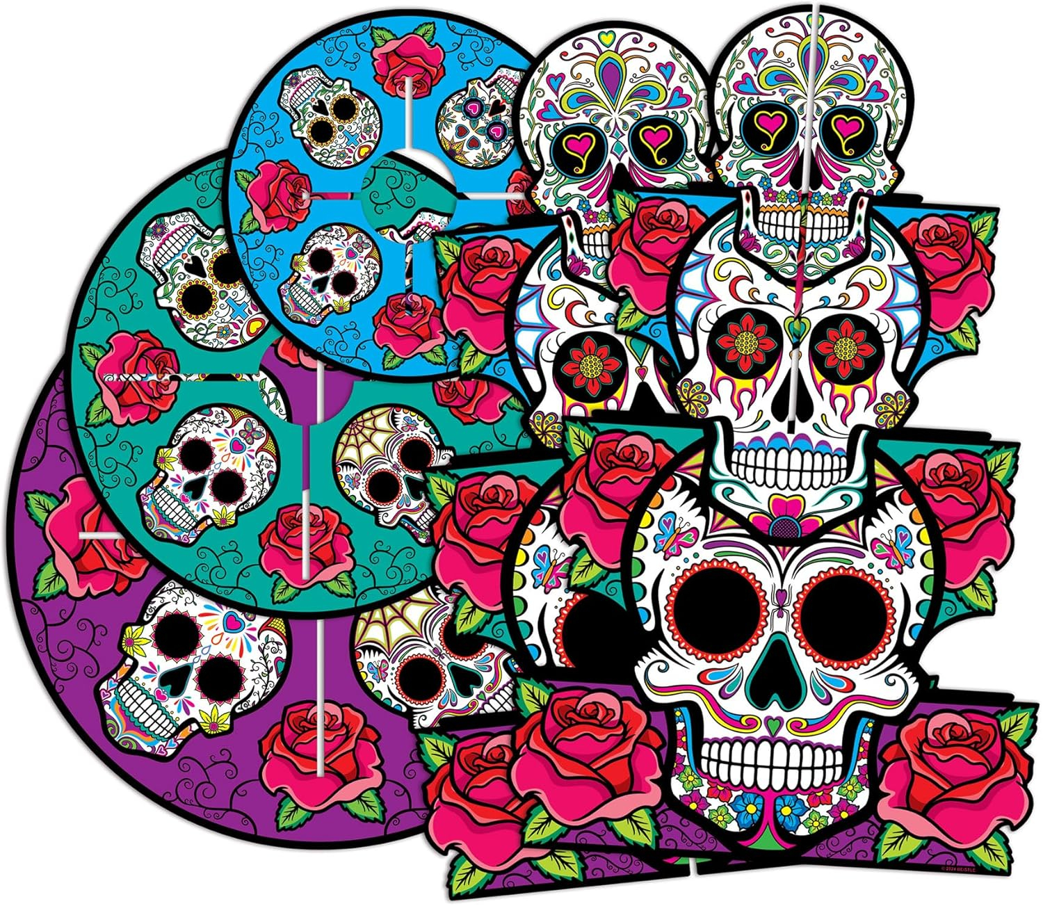 Colorful Day of the Dead 3-Tier Cupcake Stand