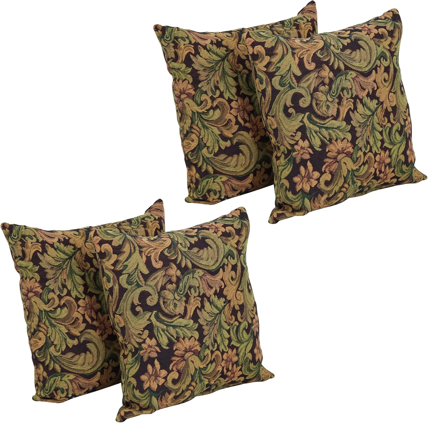 Blazing Needles 17-inch Tapestry Throw Pillows with Inserts (Set of 4) 9910-S4-ZP-ID-053