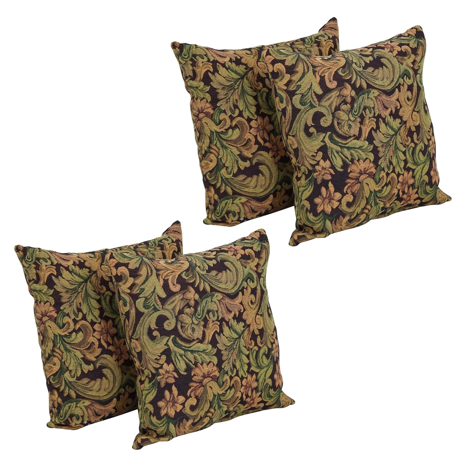 Blazing Needles 17-inch Tapestry Throw Pillows with Inserts (Set of 4) 9910-S4-ZP-ID-053