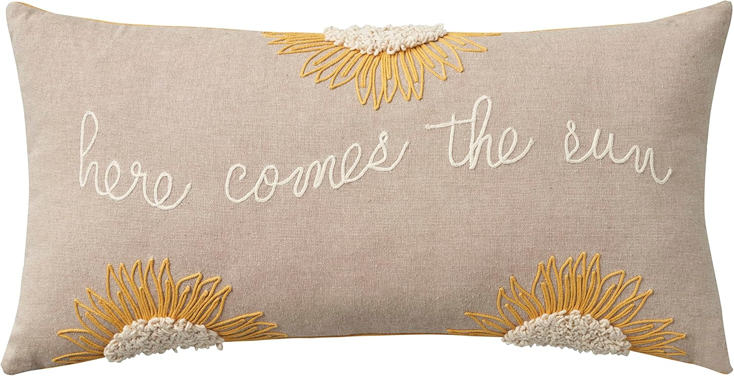 Nourison Life Styles Here Comes The Sun Natural 12" x 24" Throw Pillow