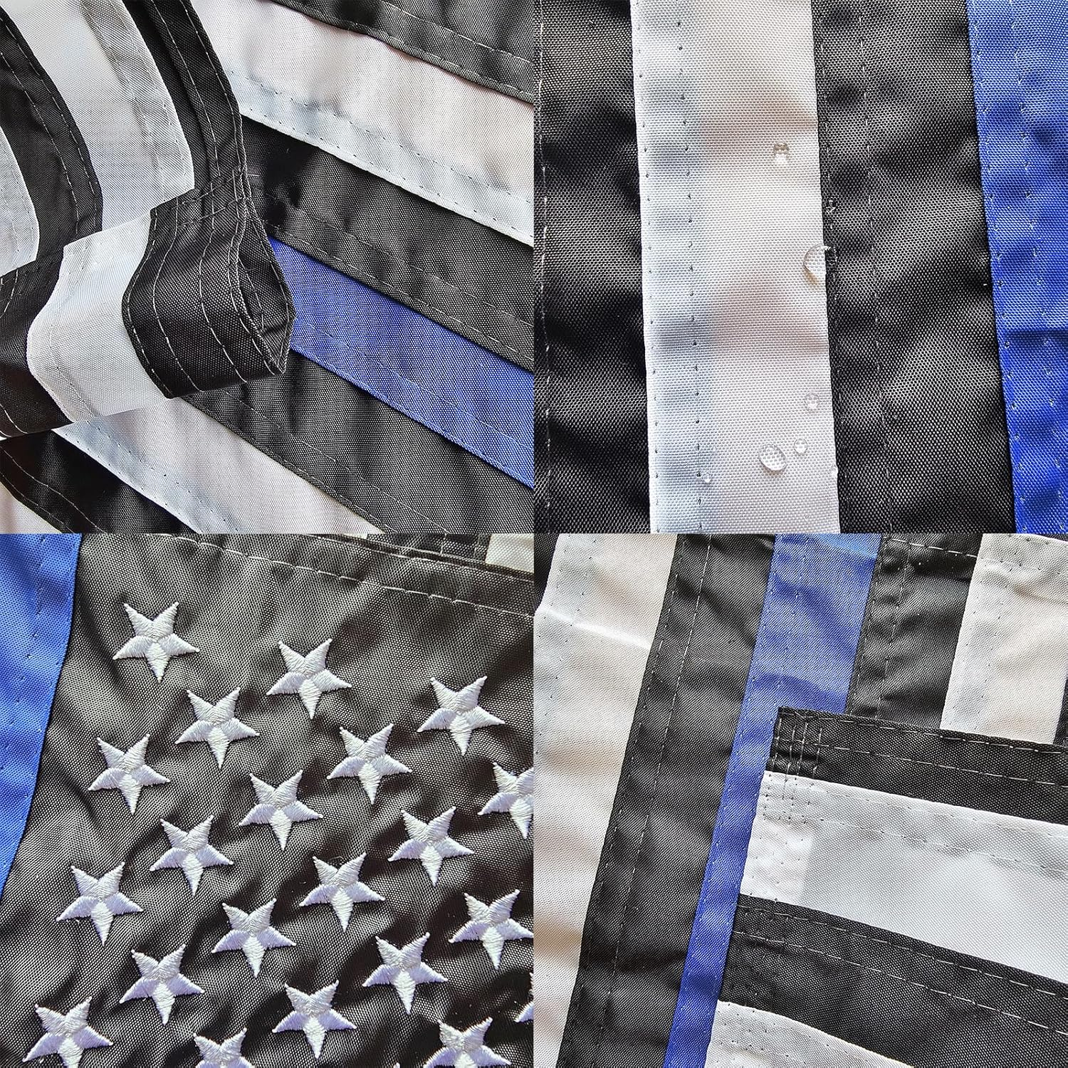 US Embroidered Thin Blue Line Garden Flag Double Sided 12x18 Inch American Police Yard Lawn Garden Flags Banner Heavy Duty Vivid Color