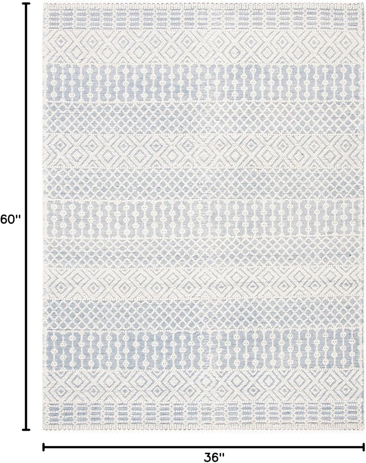 SAFAVIEH Natura Cordelia Southwestern Wool Area Rug, Ivory/Blue, 3' x 5'