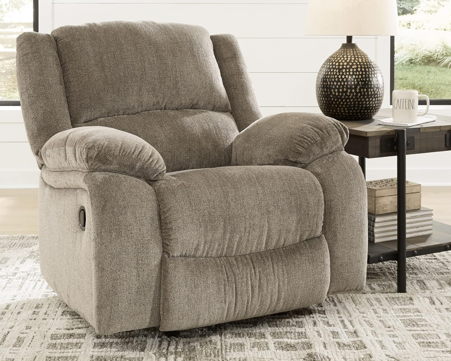 Signature Design by Ashley Draycoll Chenille Oversized Rocker Recliner Beige