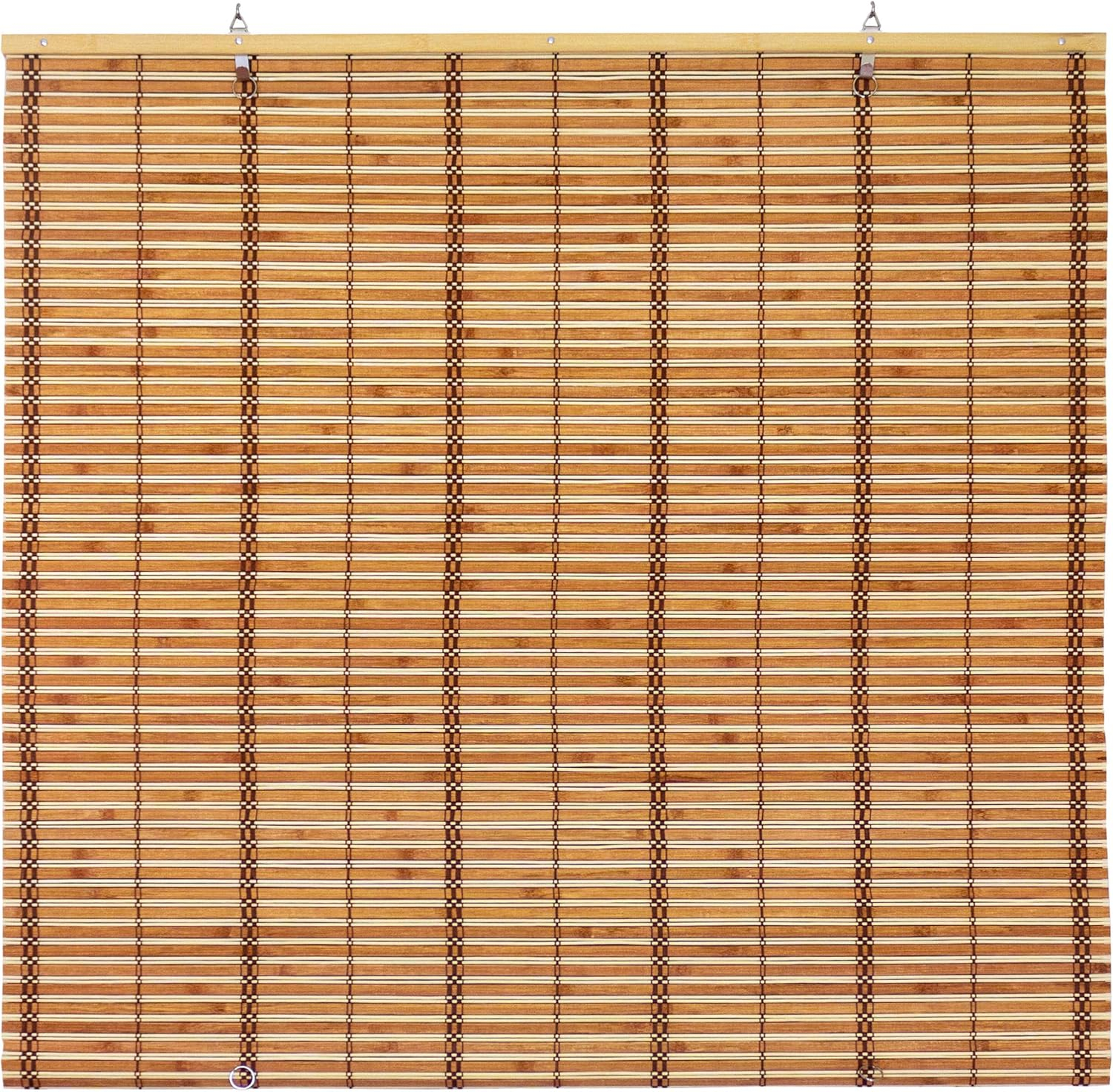 Burnt Bamboo Cordless Window Shade - Two-tone Honey 48" W