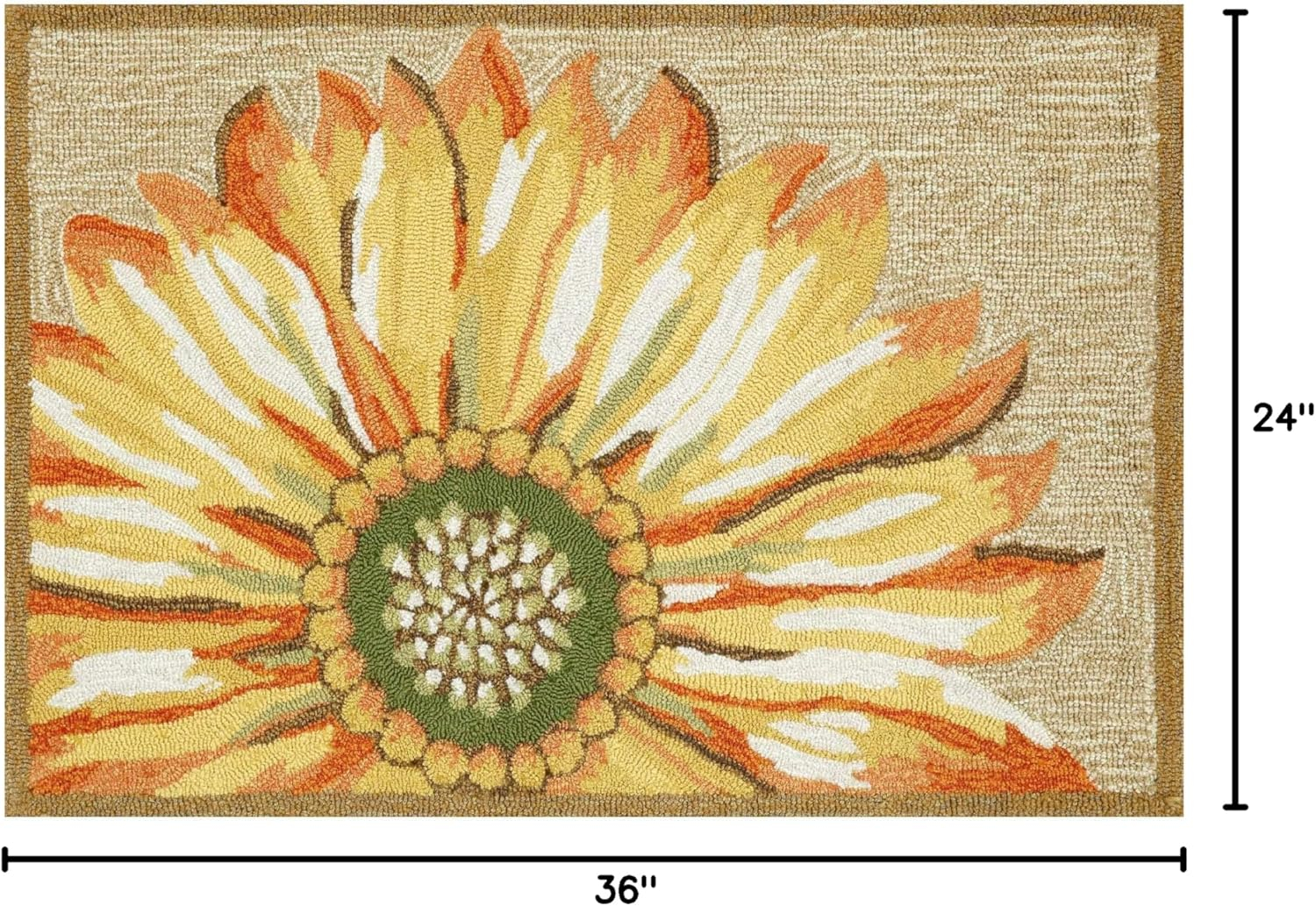Sunflower Bliss Yellow Hand-Tufted Rectangular Easy-Care Rug