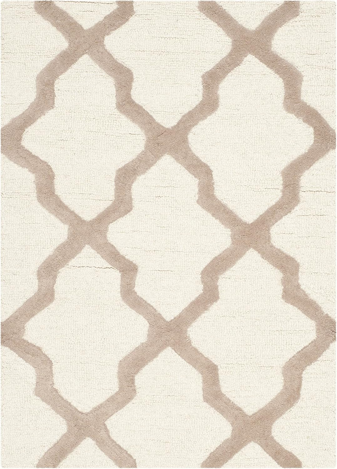 SAFAVIEH Cambridge Liam Geometric Wool Area Rug, Ivory/Beige, 2' x 3'