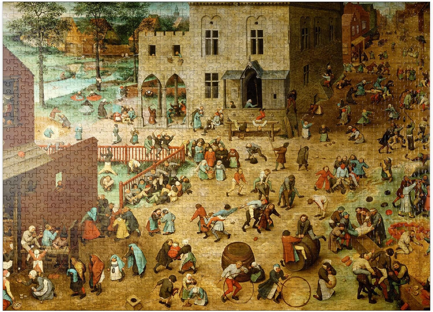 MyPuzzle - Childrens Games 1560 By Pieter Bruegel The Elder - Premium 1000 Piece Jigsaw Puzzle for Adults