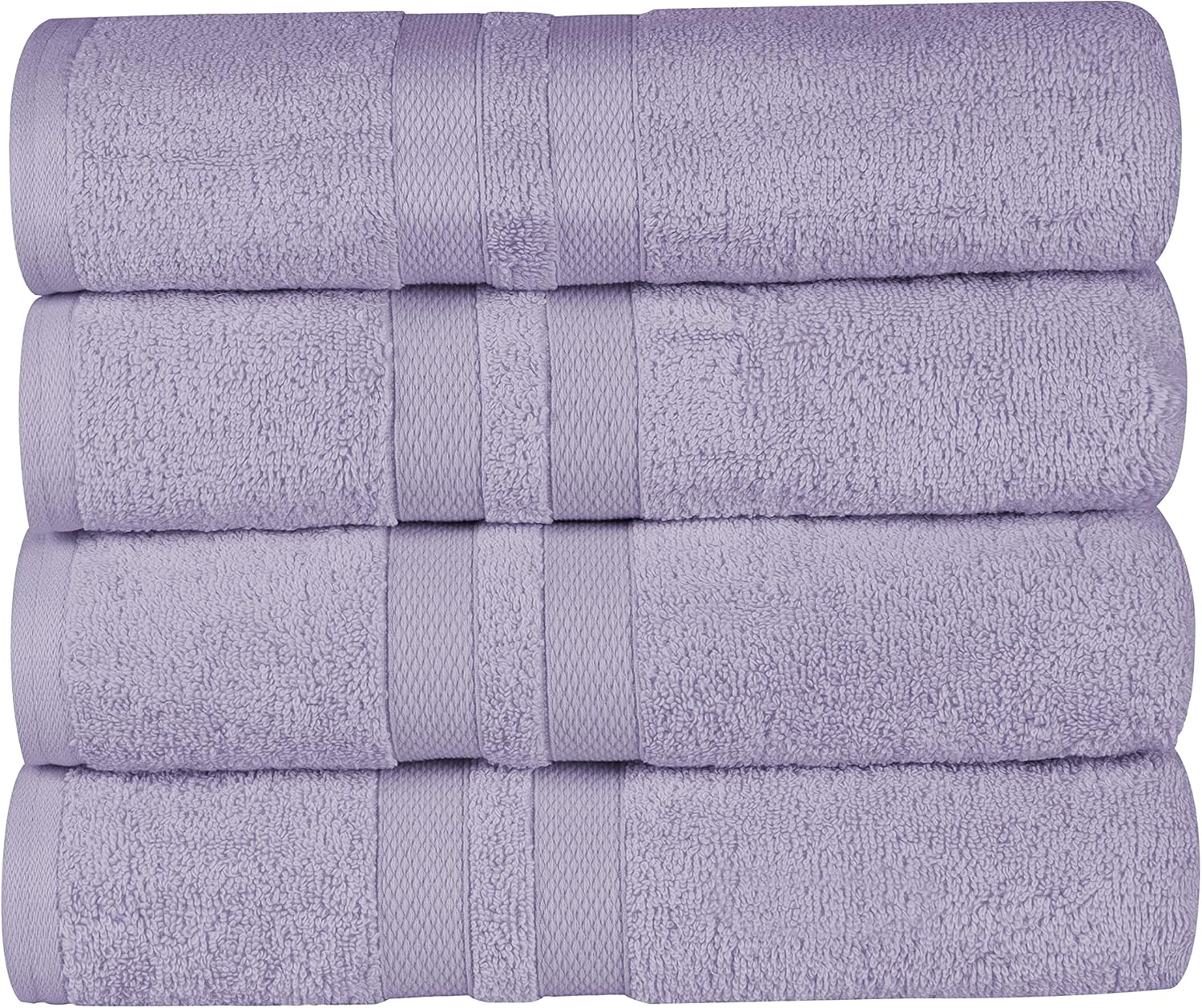 Superior Ultra Soft Cotton Solid 4-Piece Bath Towel Sets, Wisteria