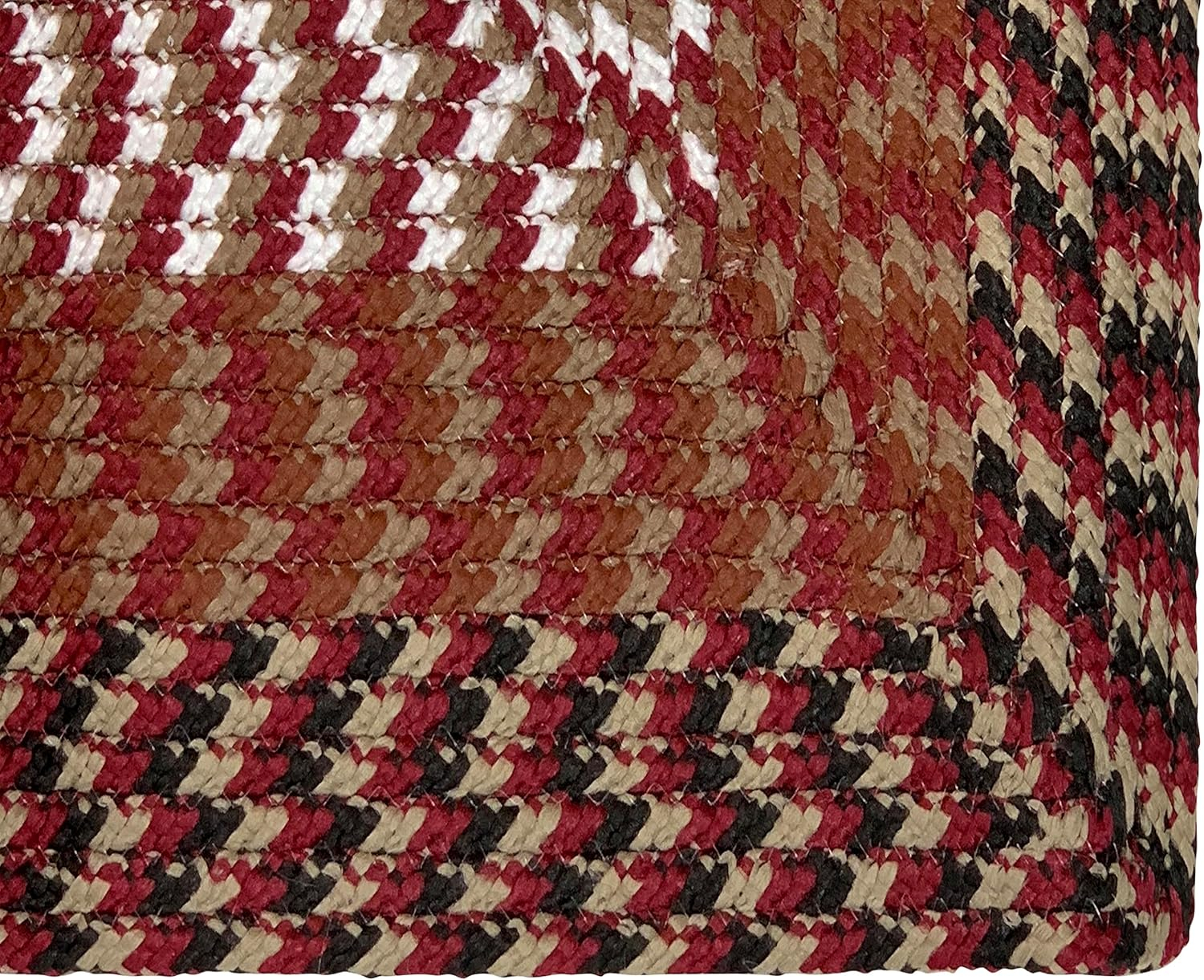 Alpine Burgundy Stripe Round Braided Reversible Rug - 24" x 16.5"
