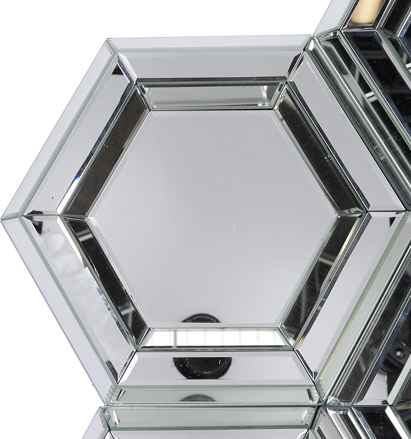 DecMode 39" x 41" Silver Honeycomb Shaped Geometric Wall Mirror