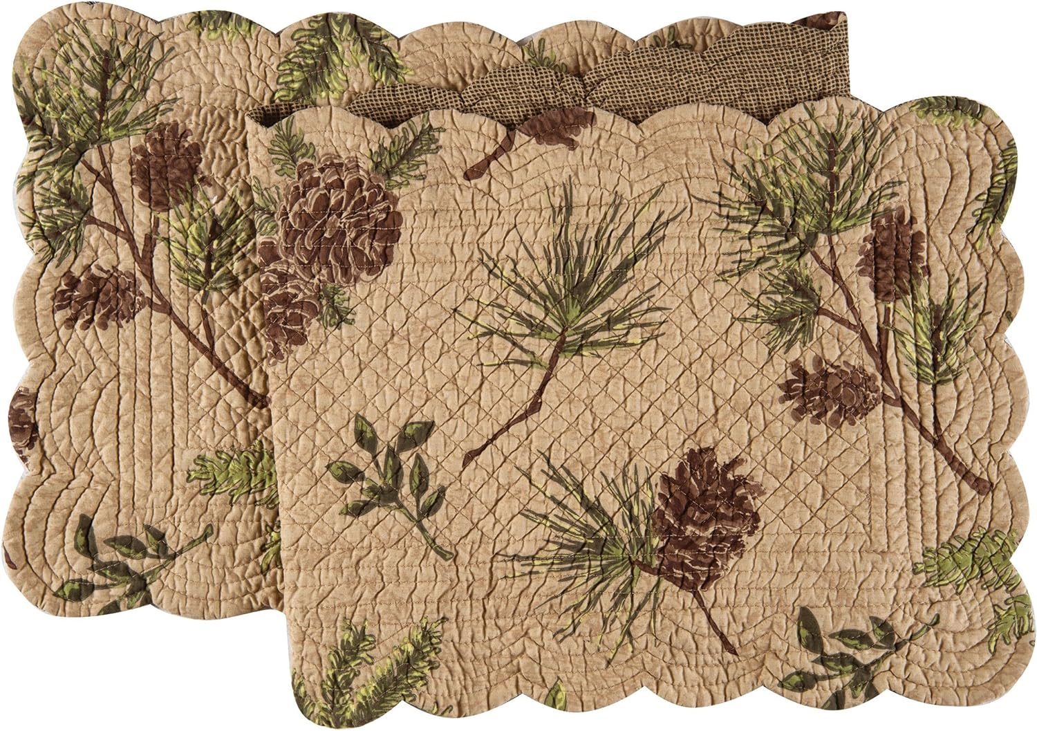 Woodland Retreat Quilted Reversible Cotton Table Runner 14" x 51"