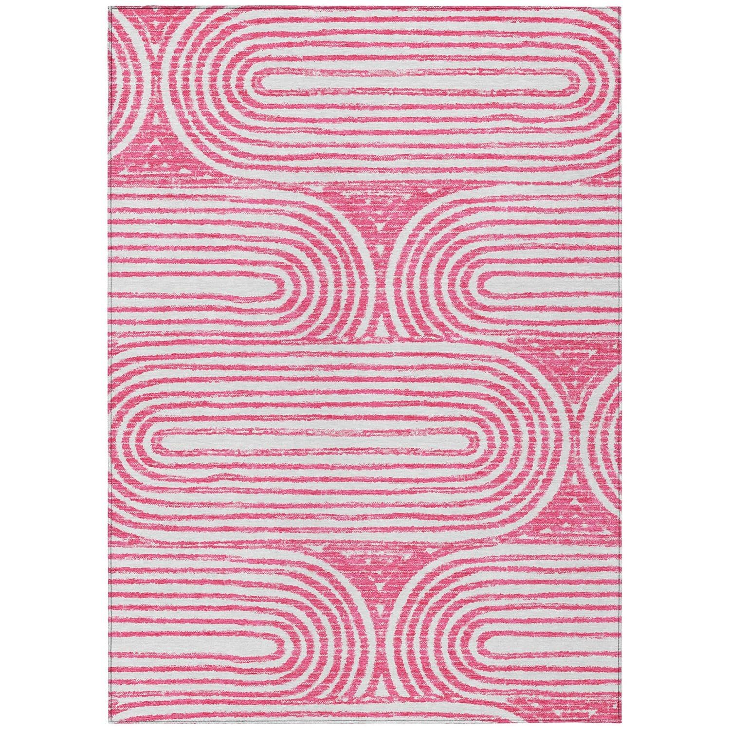 Addison Rugs Chantille ACN140 Pink 8' x 10 Indoor Outdoor Area Rug, Stain Resistant, Machine Washable, Non Shedding, Bedroom, Living Room, Dining Room, Kitchen Rug