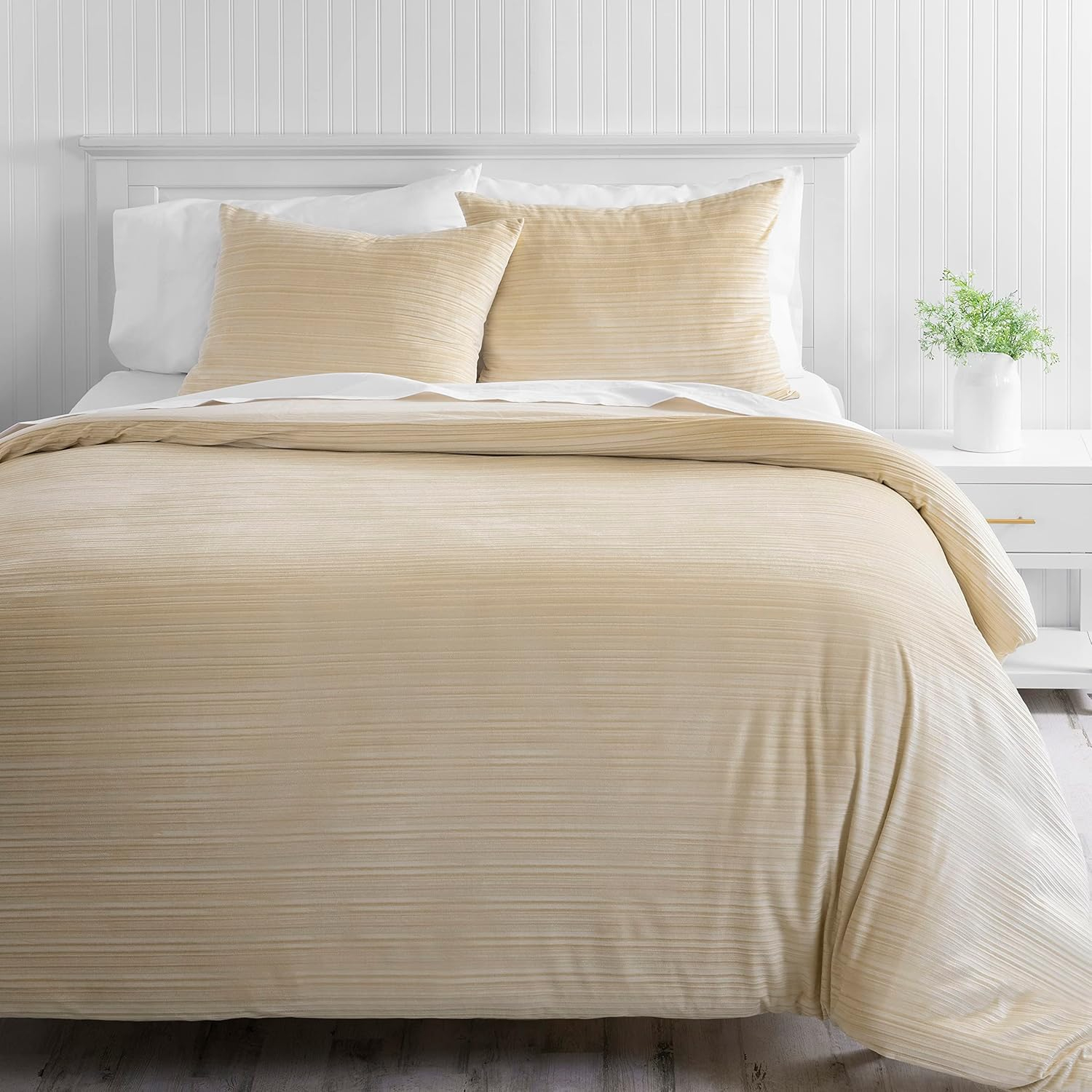 Martha Stewart  100% Cotton Luxury King 3Pc Duvet Set 1 Duvet Cover 2 Pillow Shams