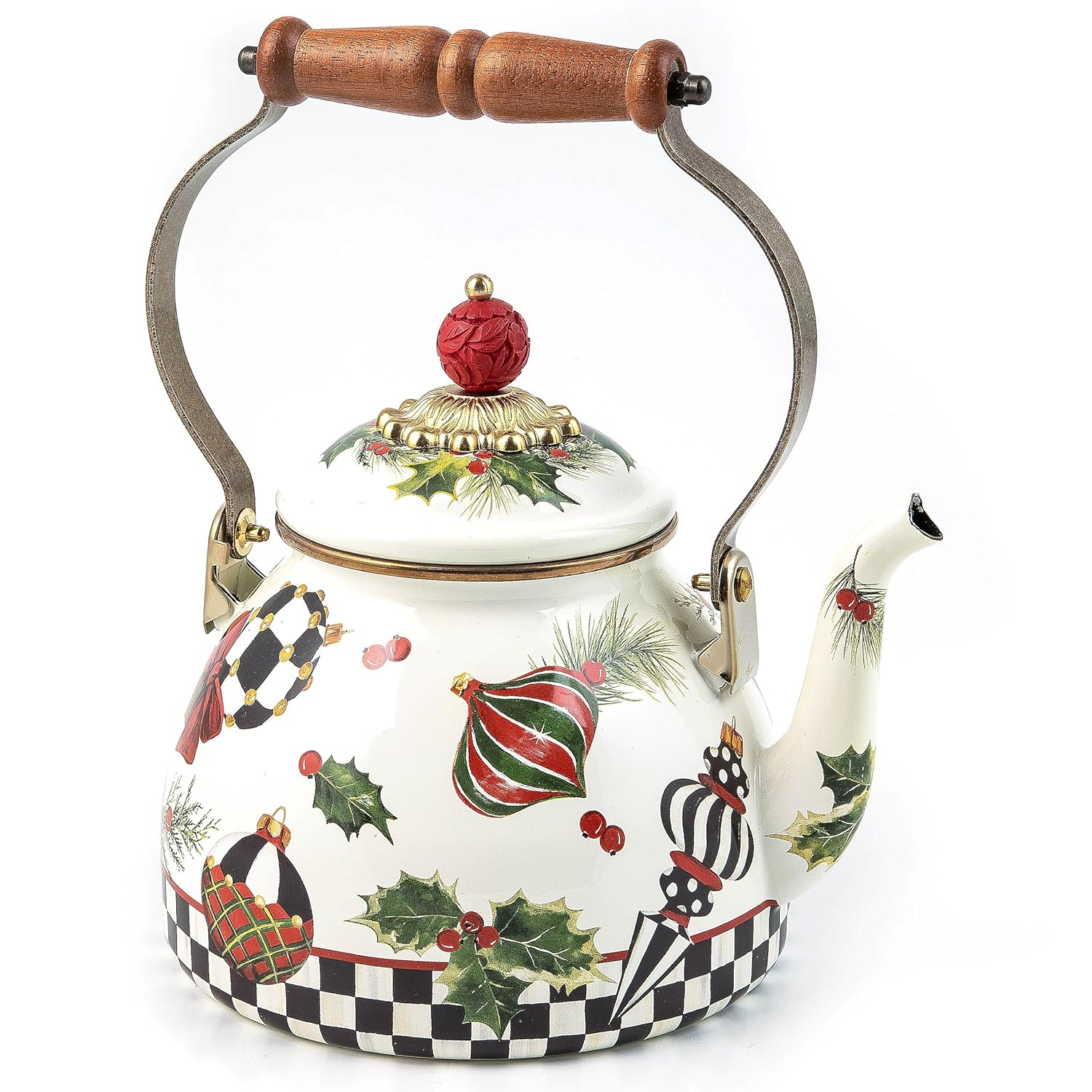 MacKenzie-Childs Sterling English Garden 2 Quart Tea Kettle