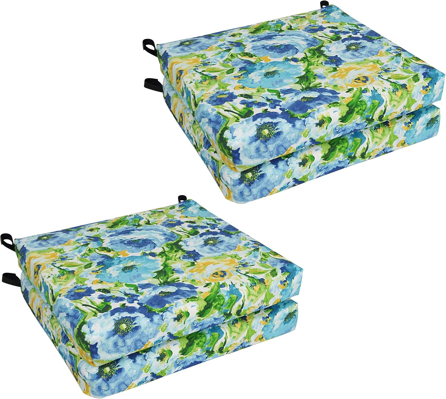 Blazing Needles 20-inch by 19-inch Patterned Outdoor Spun Polyester Chair Cushion