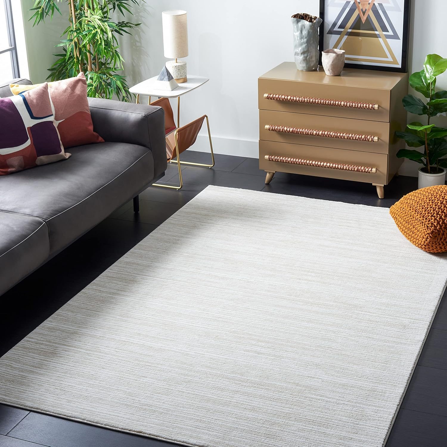 SAFAVIEH Vision Adrasteia Overdyed Solid Area Rug, Ivory, 11' x 15'