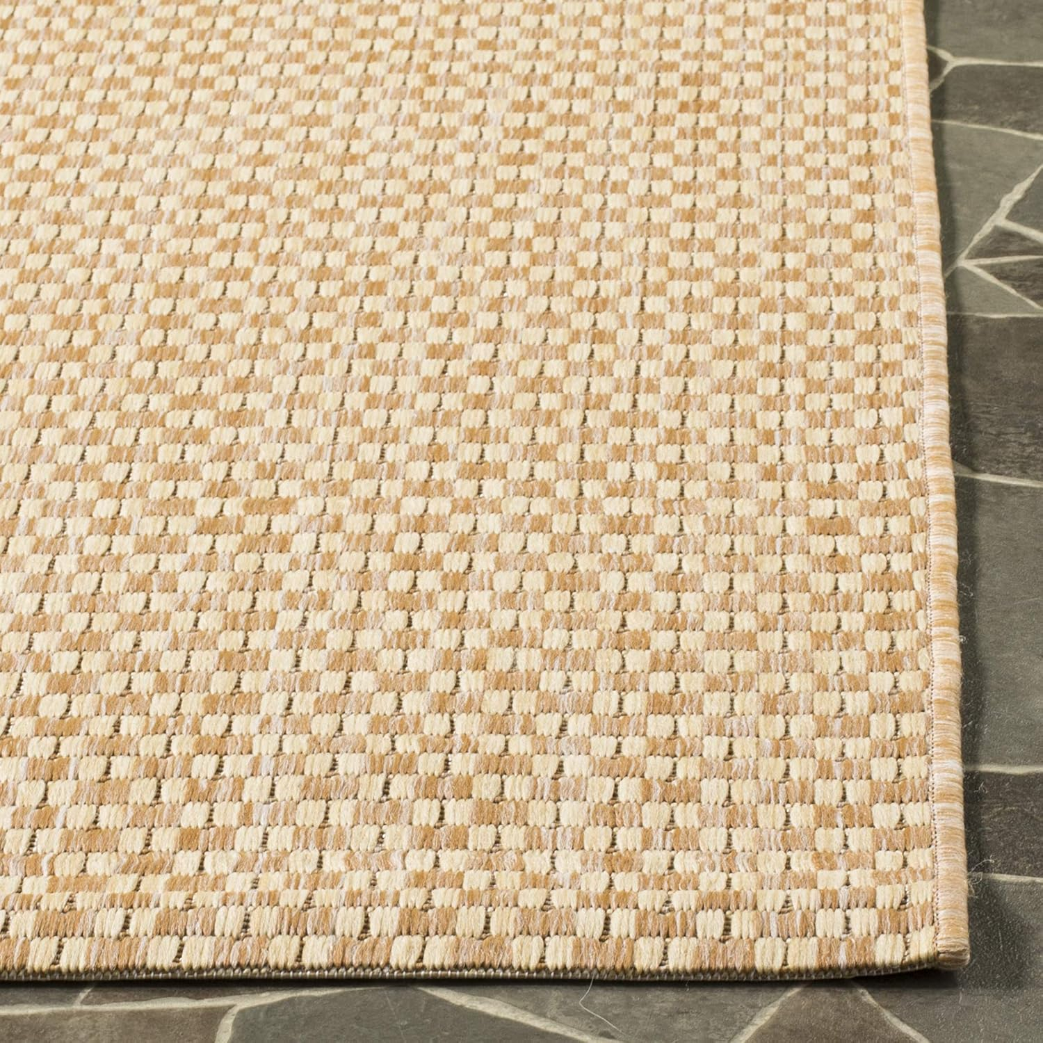 SAFAVIEH Courtyard Blair Checkered Indoor/Outdoor Runner Rug, Blue/Light Grey, 2'3" x 6'7"