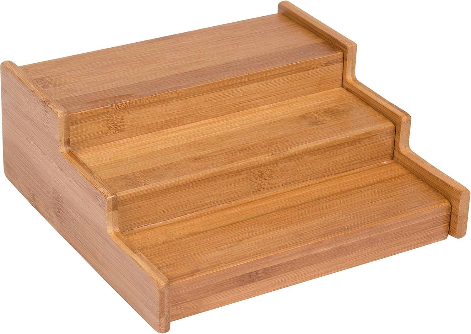 Trademark Innovations Bamboo Expandable 3-Tier Spice Rack and Cabinet Organizer, Natural, Small