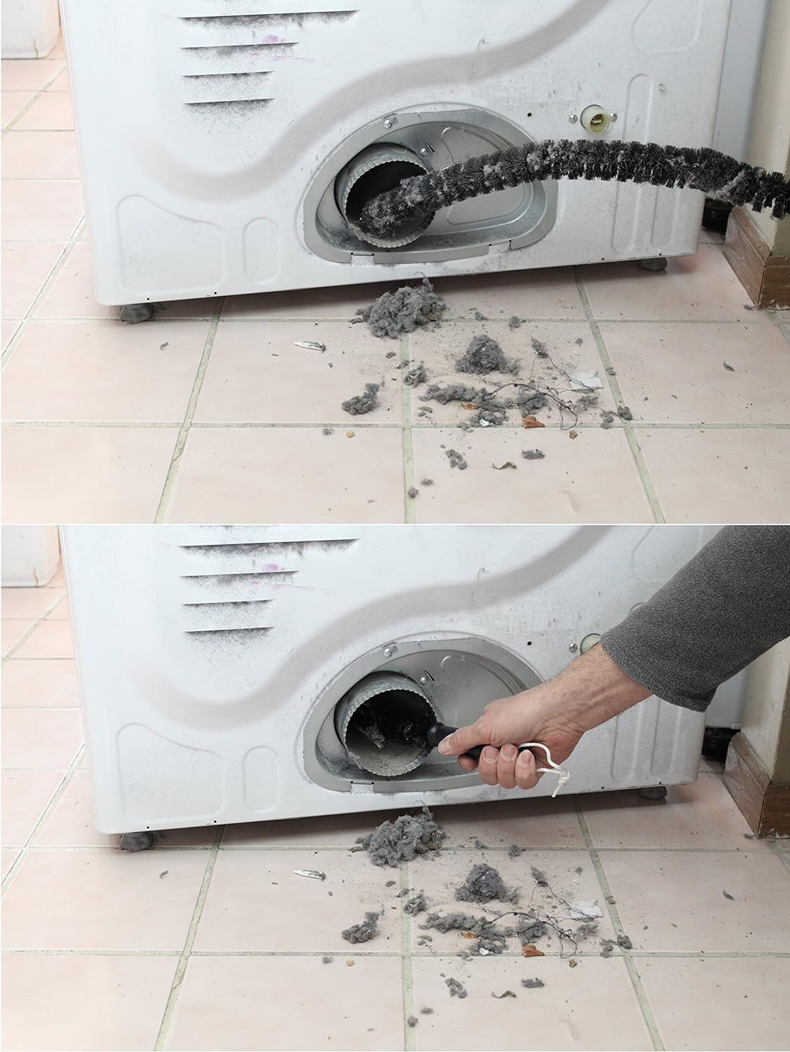 Vacuum Attachment for Dryer Vent, Crevice Cleaning Tool for Clothes Dryer with Lint Trap Brush and Flexible Hose. Duct Cleaner Kit. Designed by Dryer Vent Cleaning Technicians.