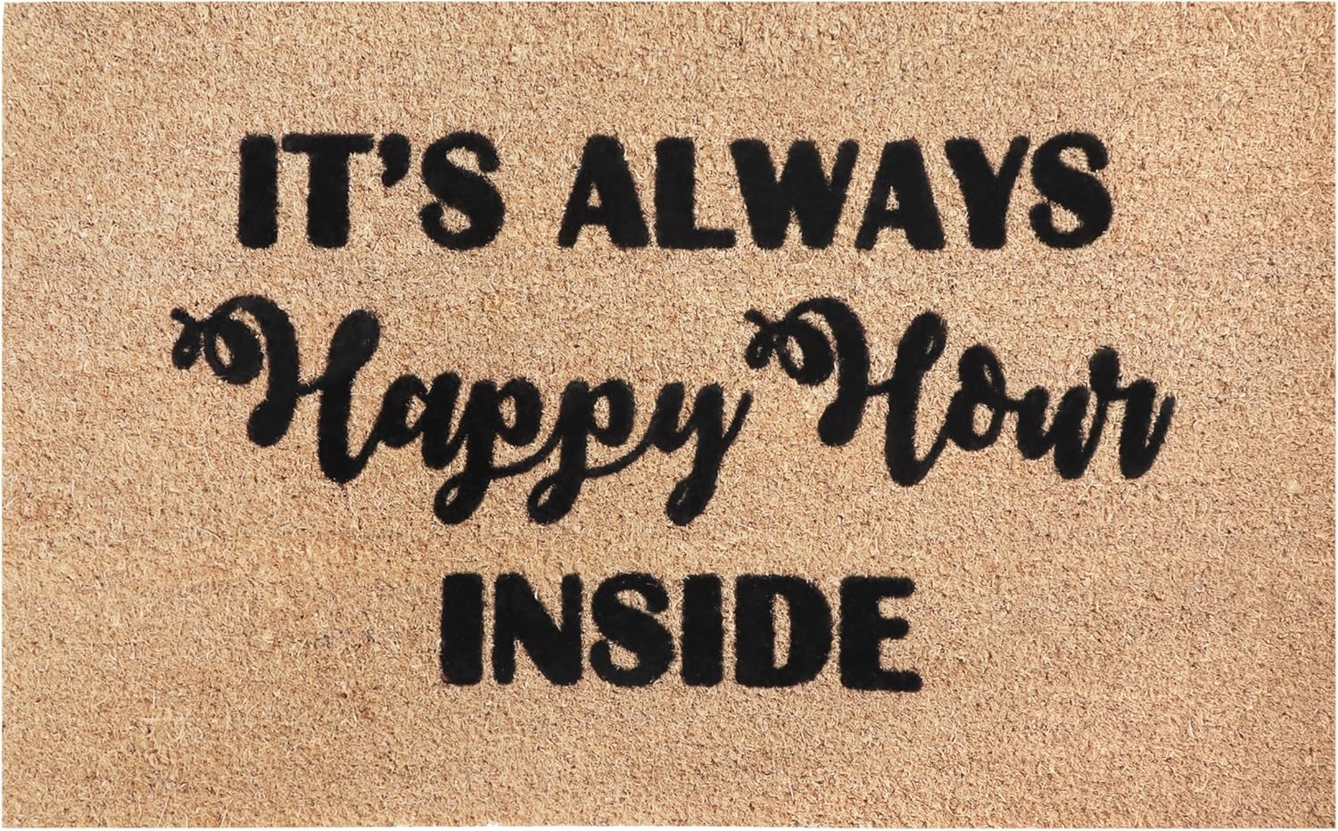 A1HC Natural Coir Flocked Doormat with Heavy Duty Non-Slip PVC Backing Easy to Clean, Fade Resistant, Pet Friendly Outdoor Welcome Mat, Low-Profile Durable Doormat 24"X36"