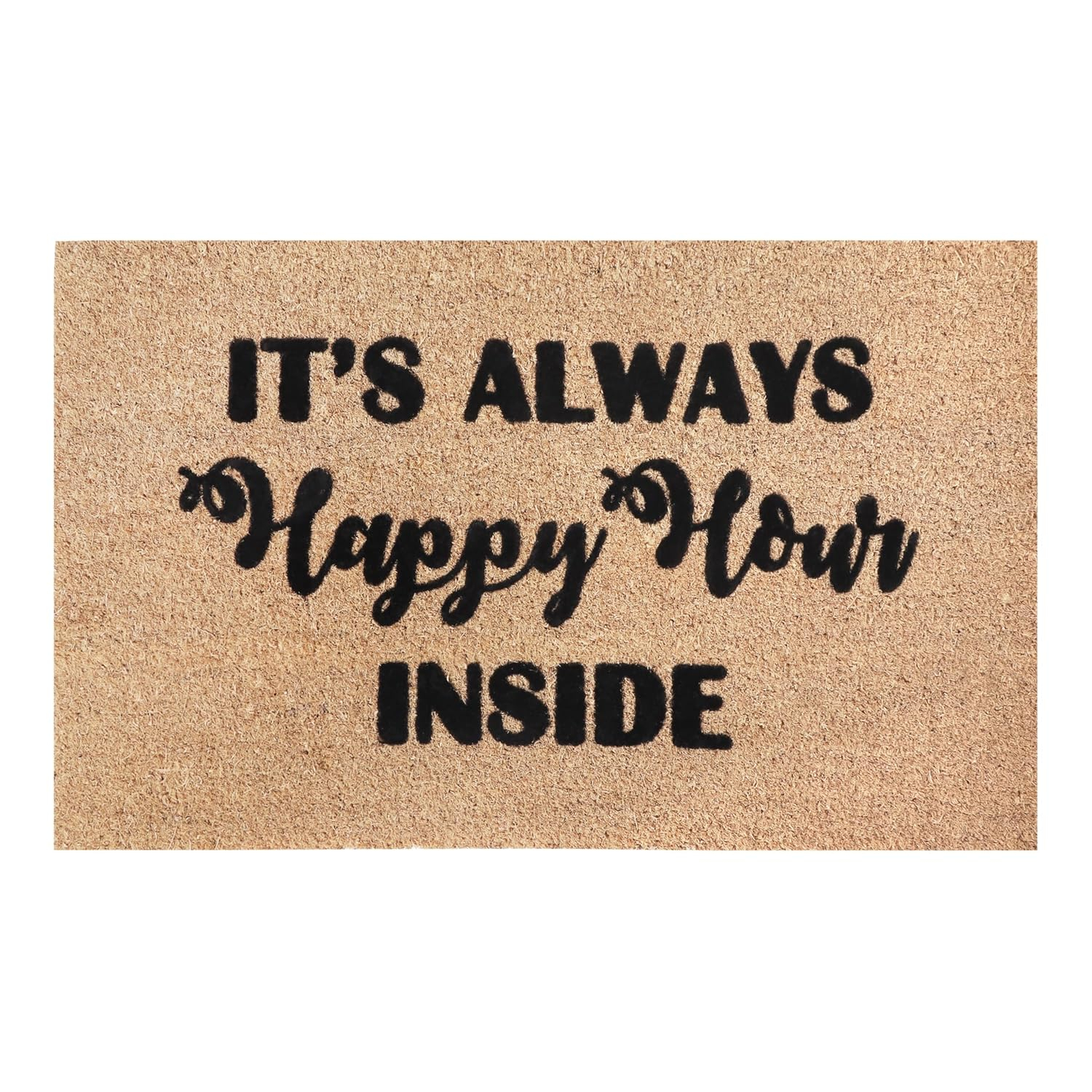 A1HC Natural Coir Flocked Doormat with Heavy Duty Non-Slip PVC Backing Easy to Clean, Fade Resistant, Pet Friendly Outdoor Welcome Mat, Low-Profile Durable Doormat 24"X36"