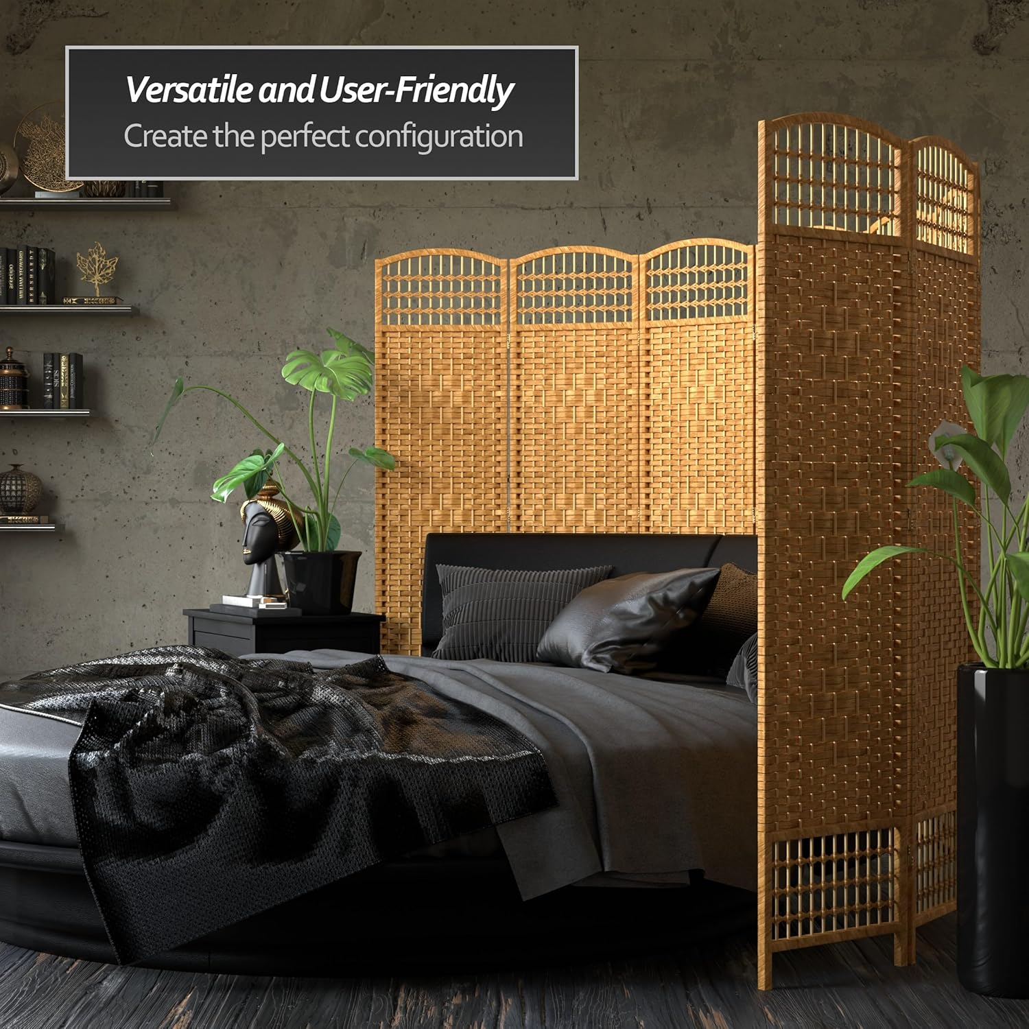 67" x 64" Weave 5 Panel Room Divider