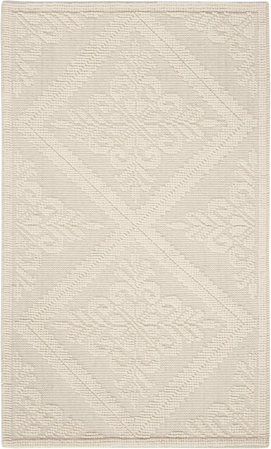 SAFAVIEH Vermont Trinity Floral Geometric Wool Area Rug, Ivory, 2'3" x 4'