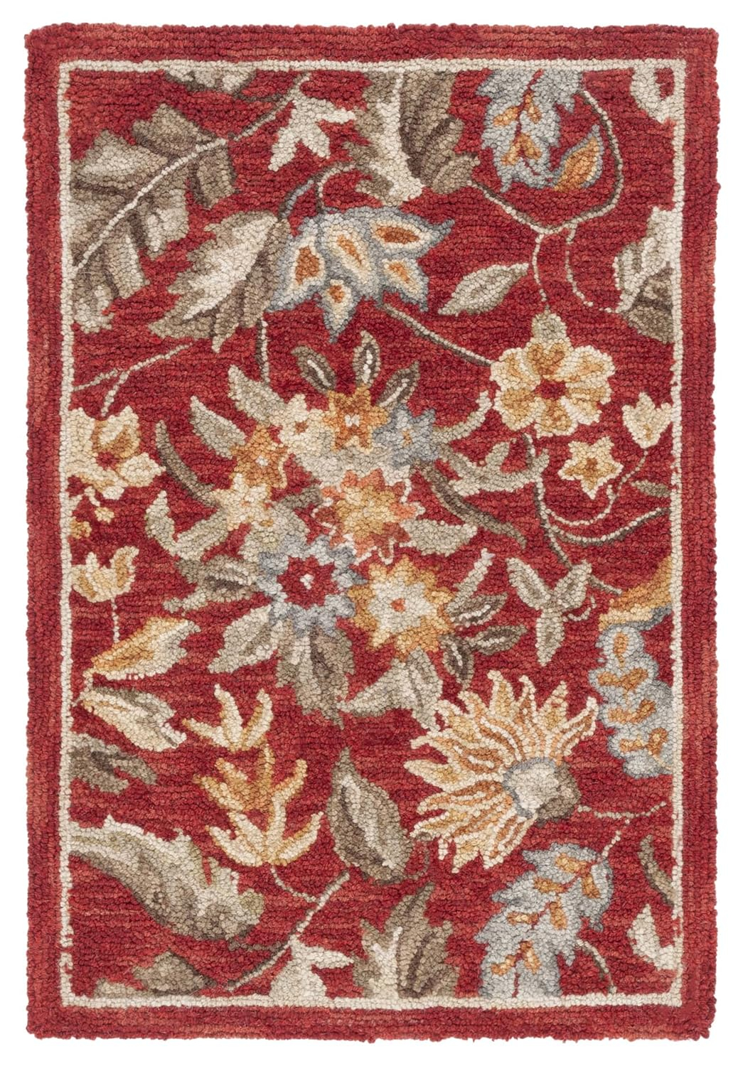 SAFAVIEH Chelsea Alaia Floral Wool Area Rug, Red, 1'8" x 2'6"