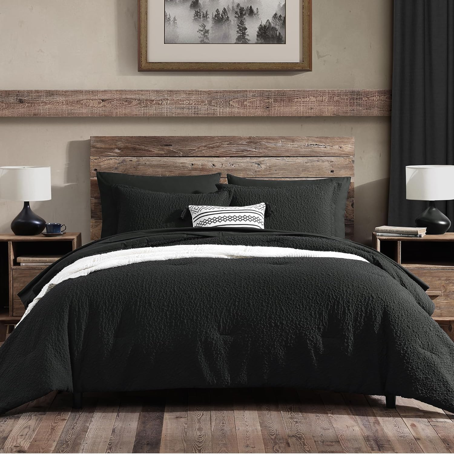 Geniospin Twin Comforter Set - 5 Pieces Burnt Orange Bedding Set, Botanical Textured Fall Comforter Set, All Season Lightweight Bed in a Bag with Comforter, Sheets, Pillowcases & Shams