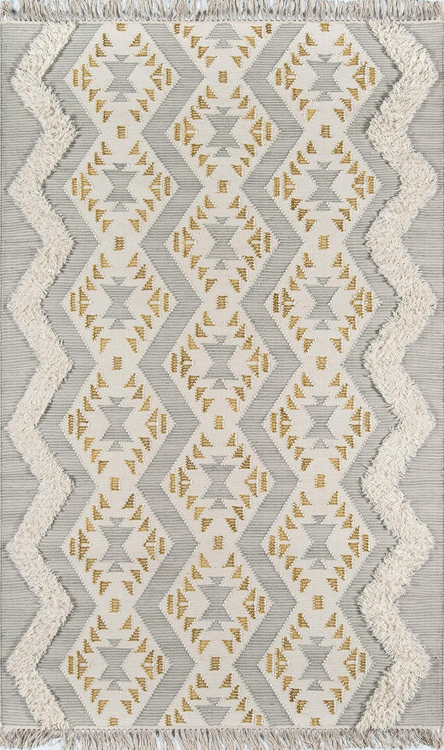 Momeni Novogratz by Momeni Indio Beverly Wool Hand Made Area Rug Pink 5' X 7'