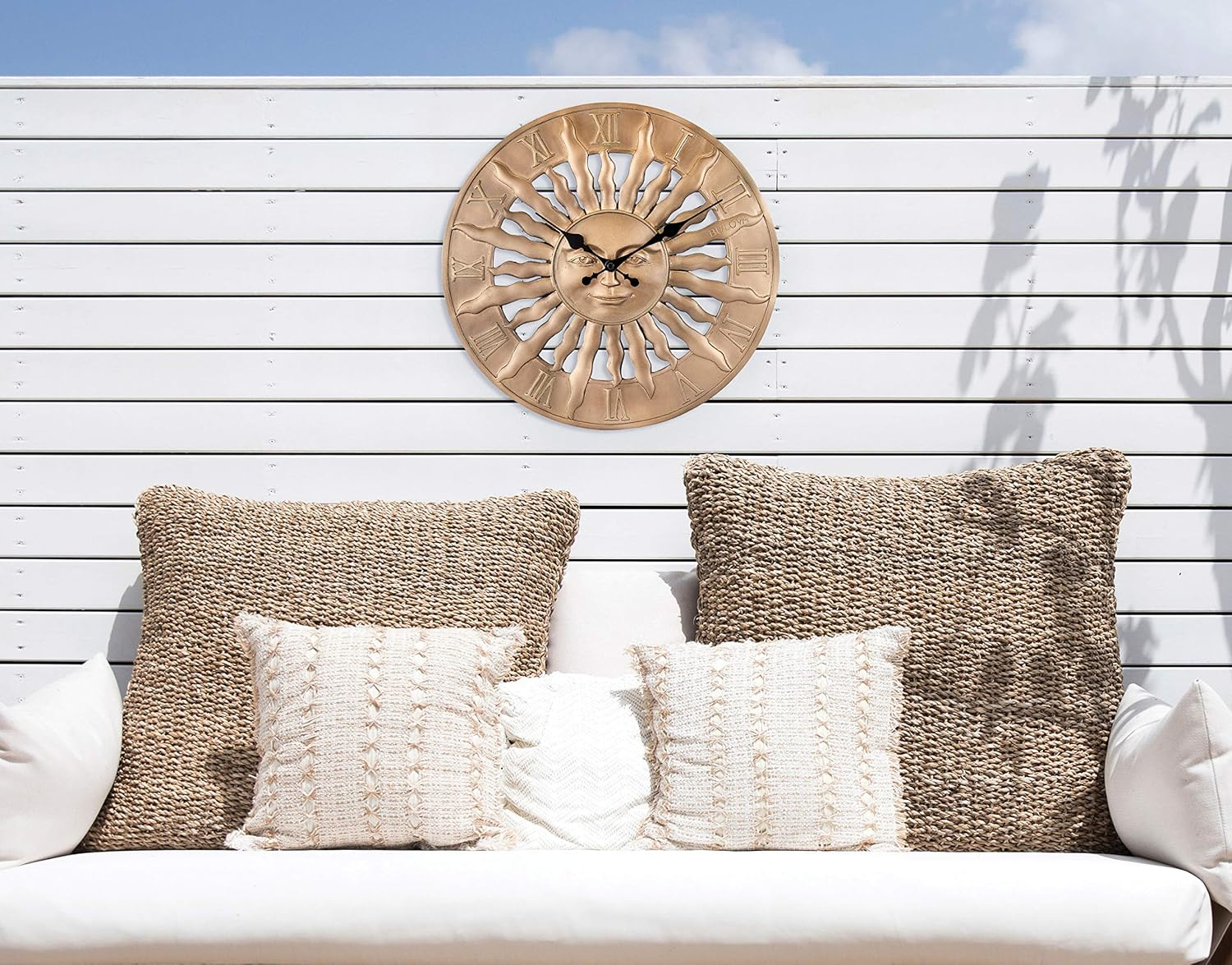 Bulova Sunrise Indoor/Outdoor Wall Clock, 14.3"", Golden Bronze (C4860)