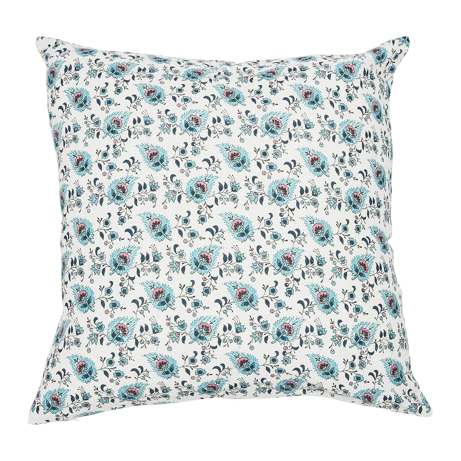 Creative Co-Op Square Paisley Print Cotton Pillow Cover