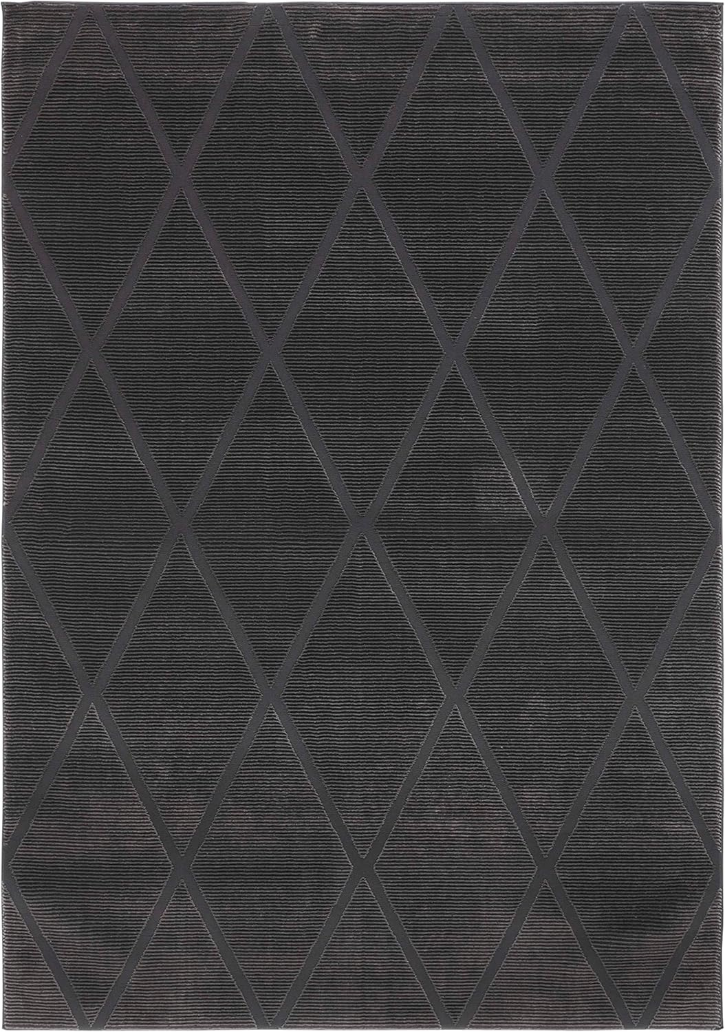 SAFAVIEH Revive Lorrin Diamond Polyester Area Rug, Charcoal, 9' x 12'