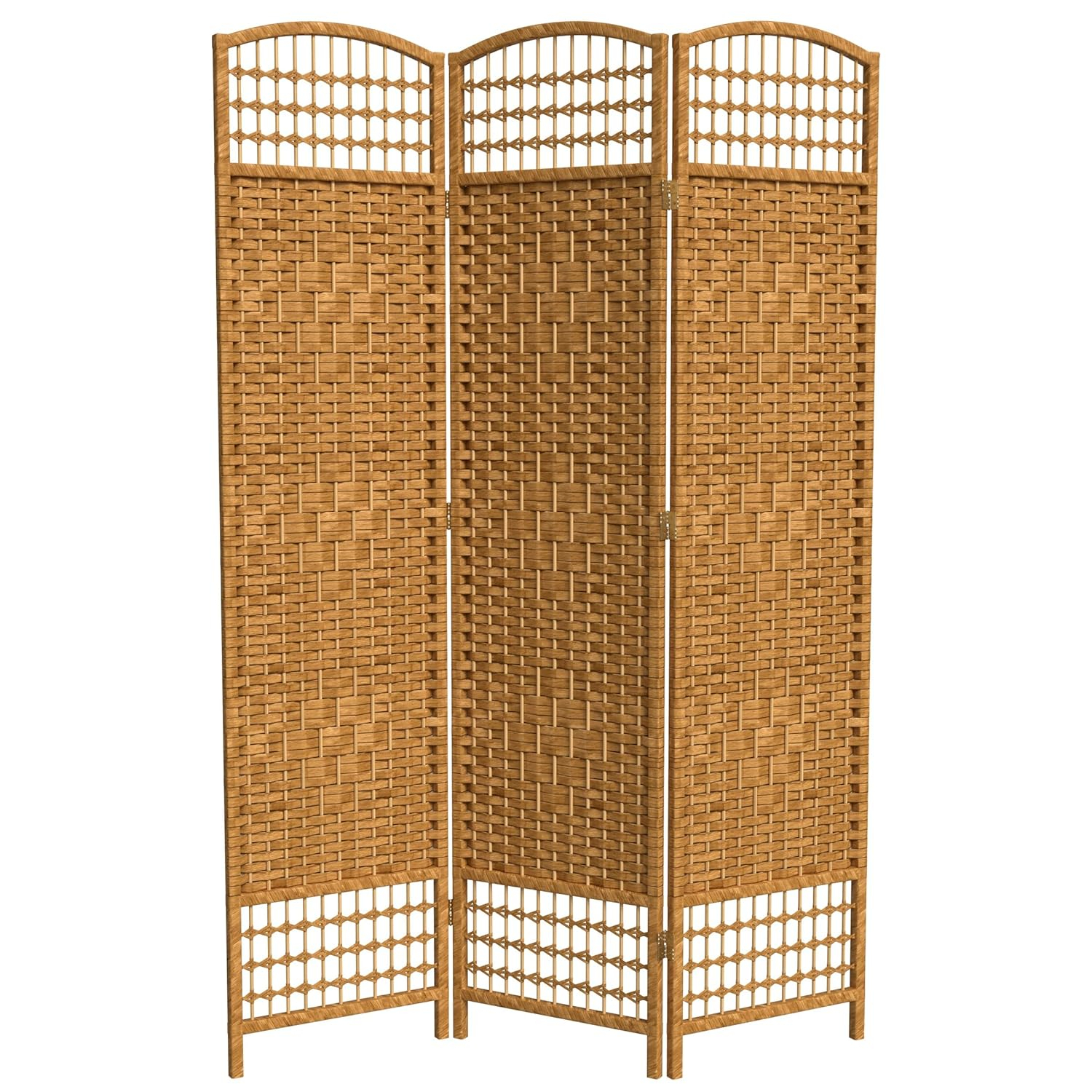 Red Lantern 5 1/2 ft. Tall Fiber Weave Light Beige-3 Panel Room Divider