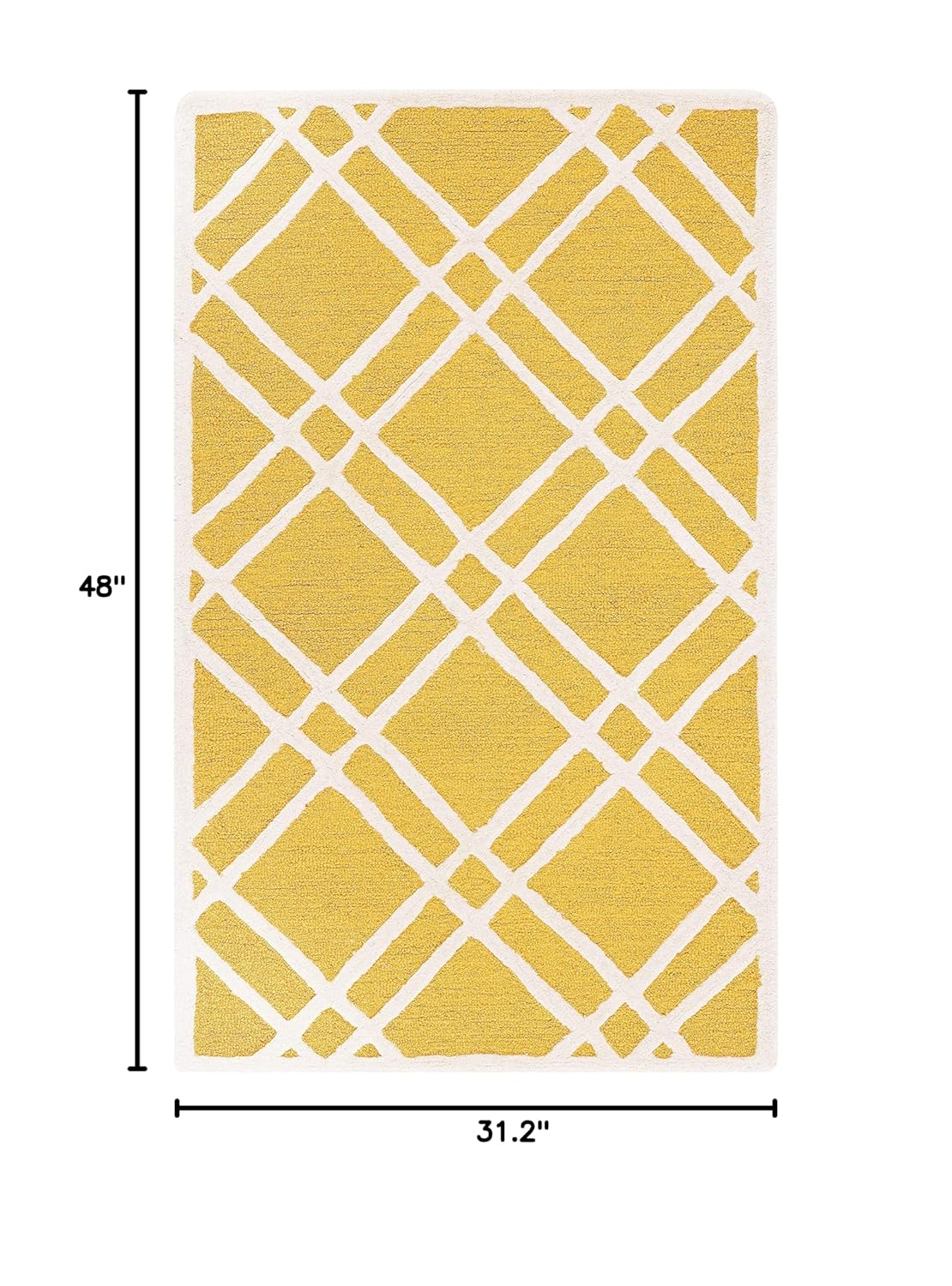 SAFAVIEH Cambridge Judy Geometric Wool Area Rug, Gold/Ivory, 2'6" x 4'