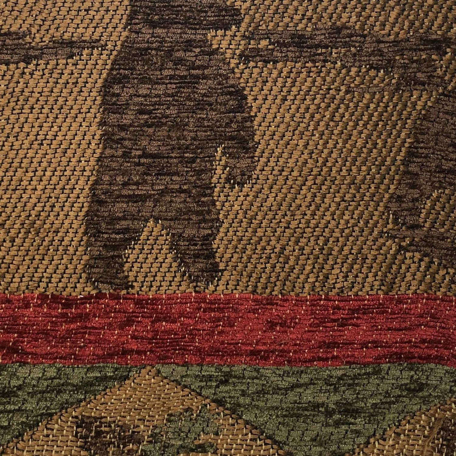 Queen Red and Brown Cotton Country Bedspread Set