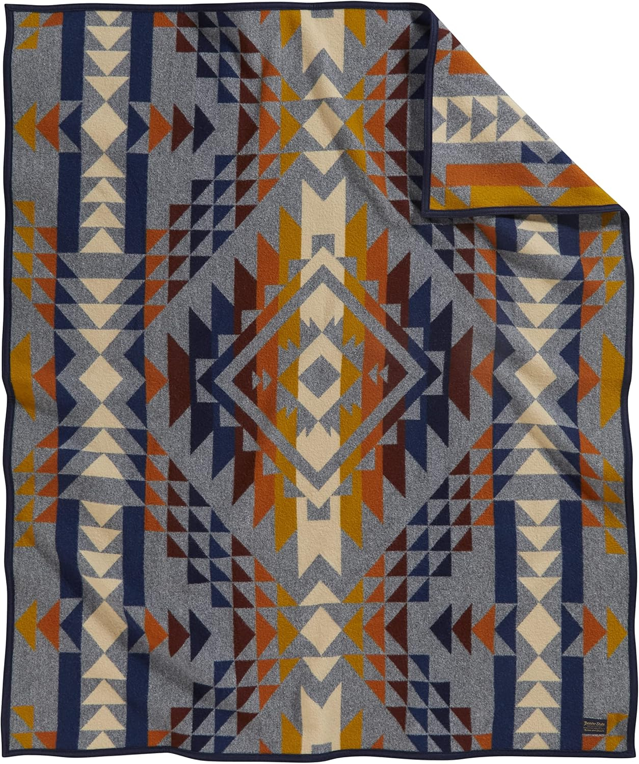 Smith Rock Grey Mix Wool Jacquard Throw Blanket