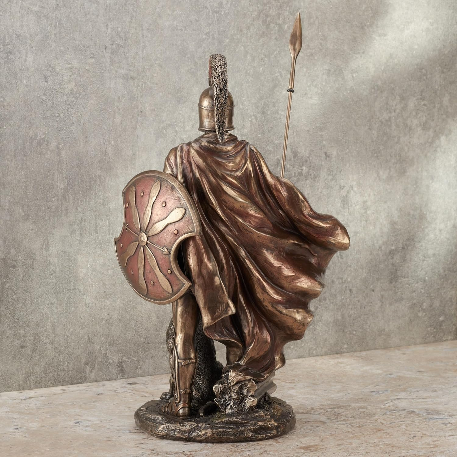 Antique Bronze Finish Odysseus and Argos Metal Statue