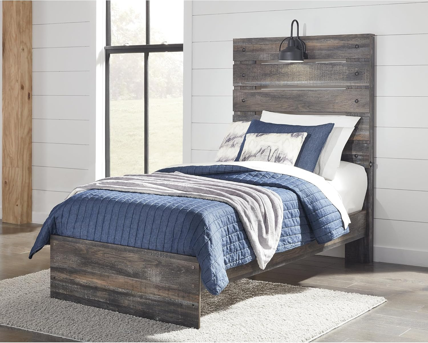 Signature Design by Ashley Casual Drystan Twin Panel Headboard  Multi
