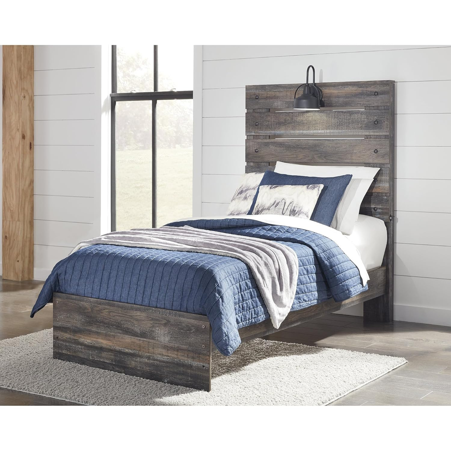 Signature Design by Ashley Casual Drystan Twin Panel Headboard  Multi