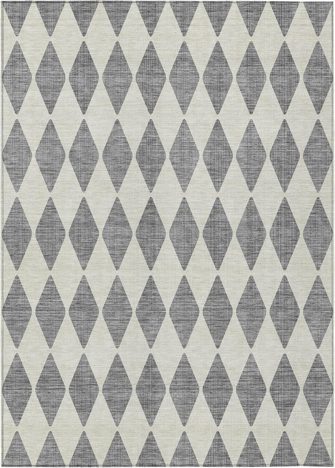 Addison Rugs Chantille Indoor/Outdoor Transitional Diamonds Gray Washable Rectangle Rug, 2'6" x 3'10"