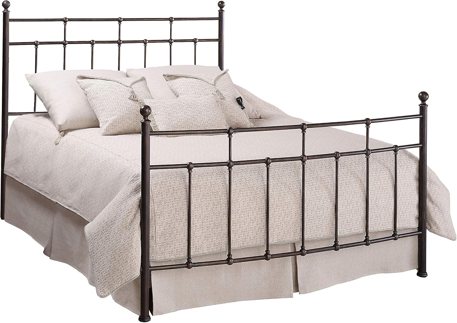 Hillsdale Furniture Providence Metal Twin Bed with Spindle and Casting Design, Antique Bronze