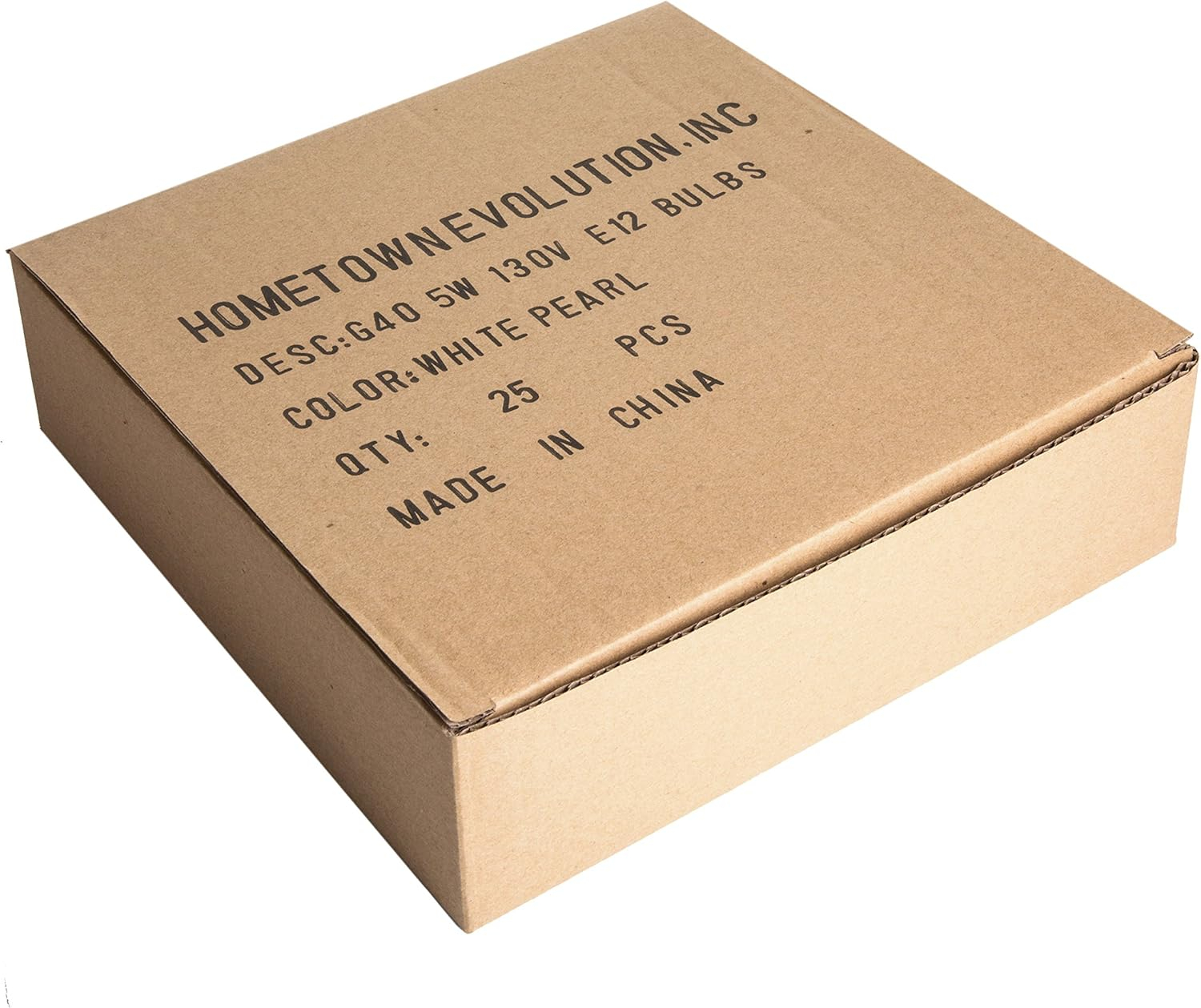 Hometown Evolution, Inc. Box of 25 G40 White Pearl 1.6 Inch 5 Watt C7 (E12) 3/8" Base Replacement Bulbs