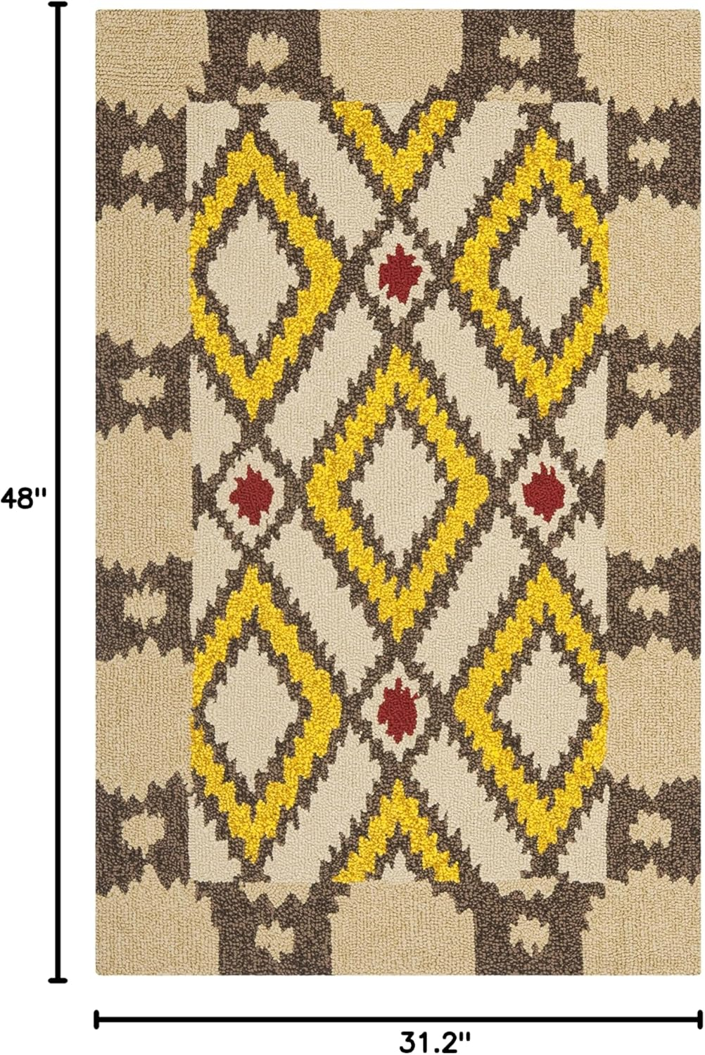 SAFAVIEH Four Seasons Isidora Bordered Area Rug, Beige/Yellow, 2'6" x 4'