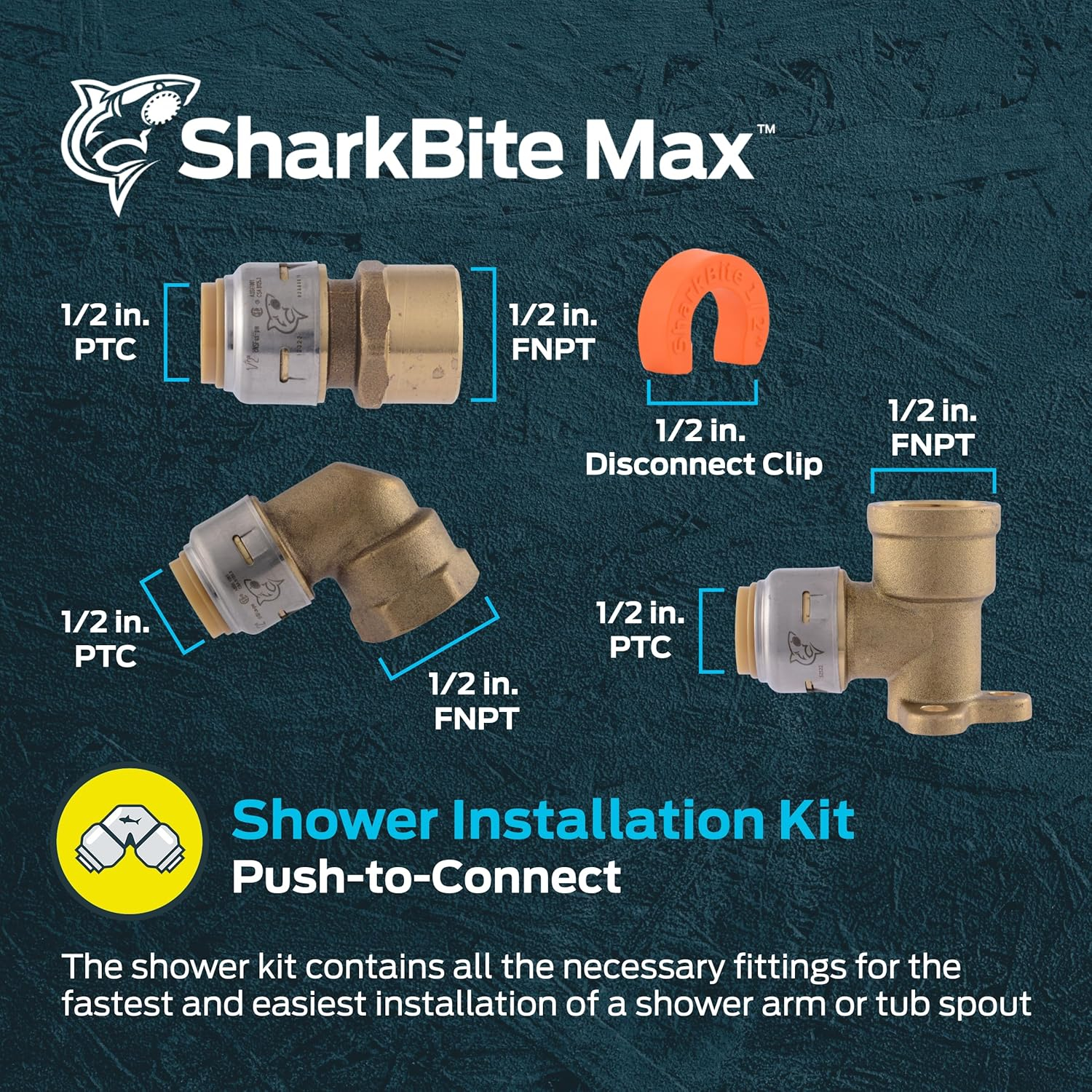 Brass Push Fit Plumbing Fittings Kit for Shower and Tub