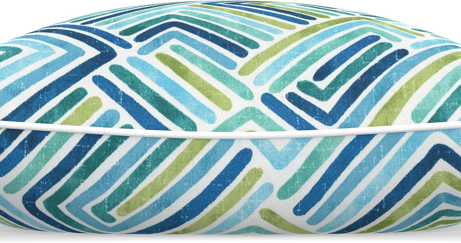 Pillow Perfect Geometric Throw Pillow, Large - 18.5" x 18.5", Estie Ocean 2 Count