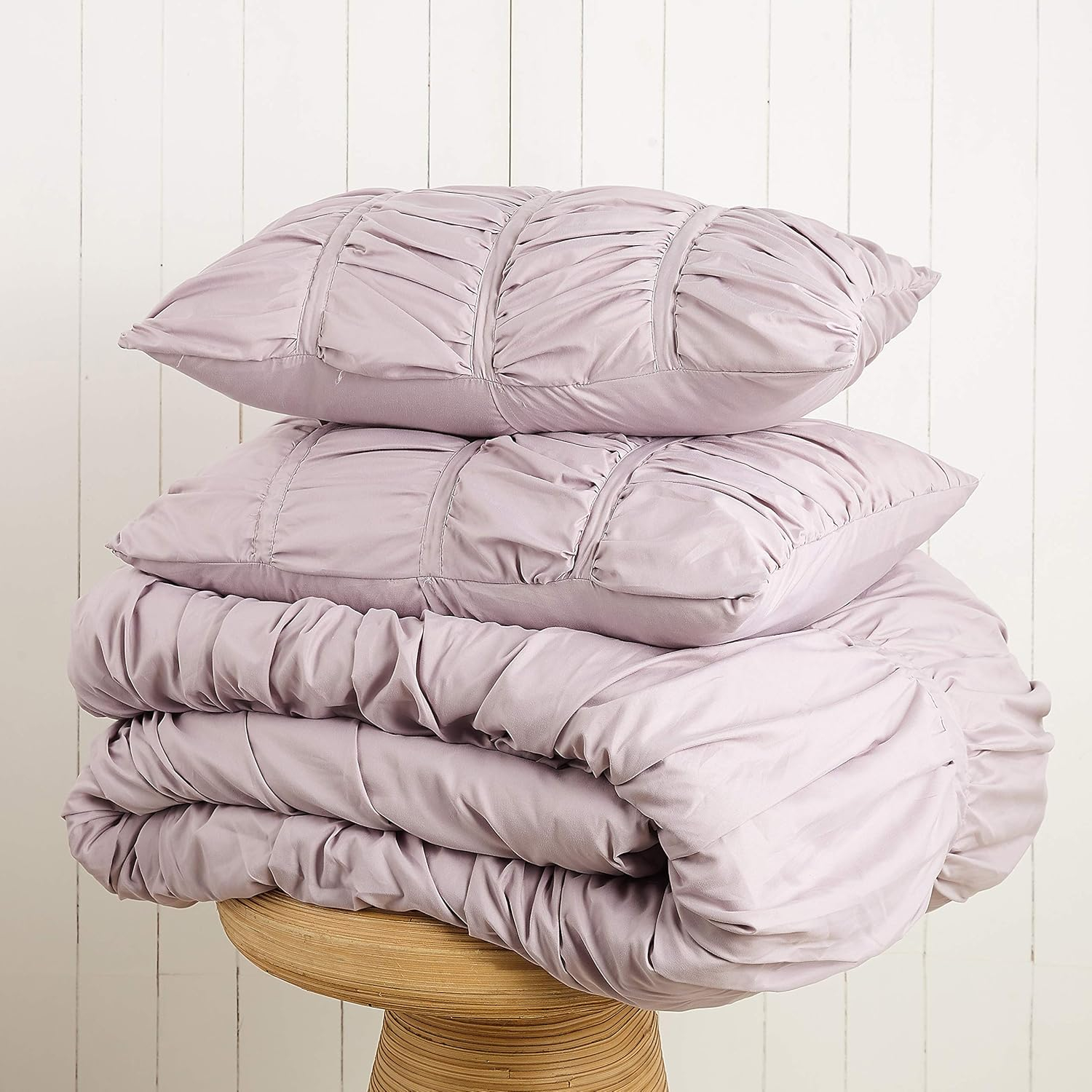 Modern Heirloom Emily Ruched Solid Textured Comforter Set