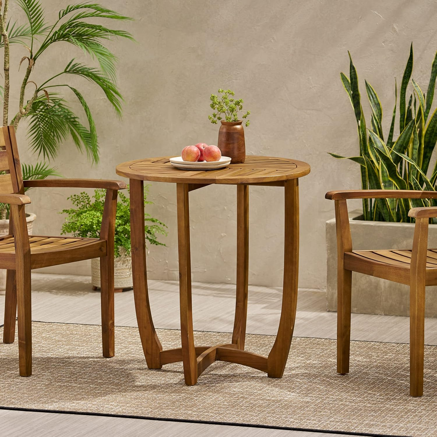 Christopher Knight Home Carina Accent Round Table, Teak Finish